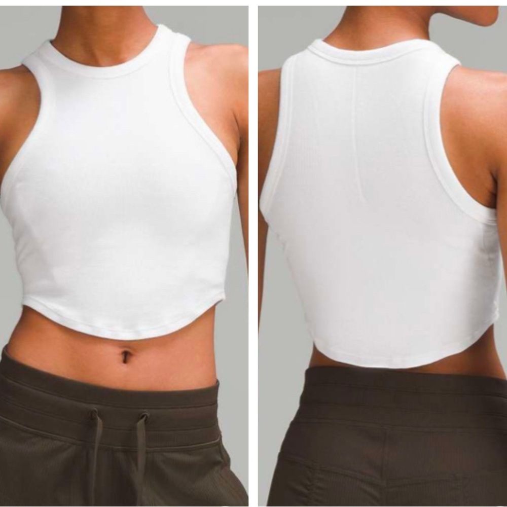 Lululemon Hold Tight Cropped Tank Color White Size 6 NWT